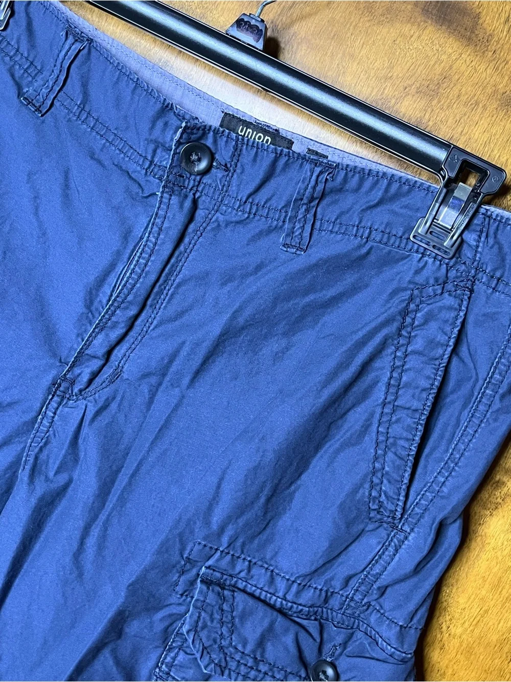 Union Men’s Navy Blue Cargo Shorts Size 34 Outdoor Utility Casual